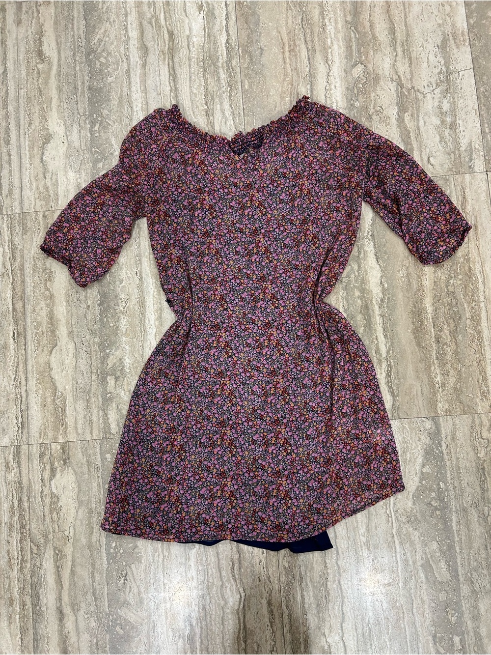 Vintage colorful floral old navy midi dress with slip size small